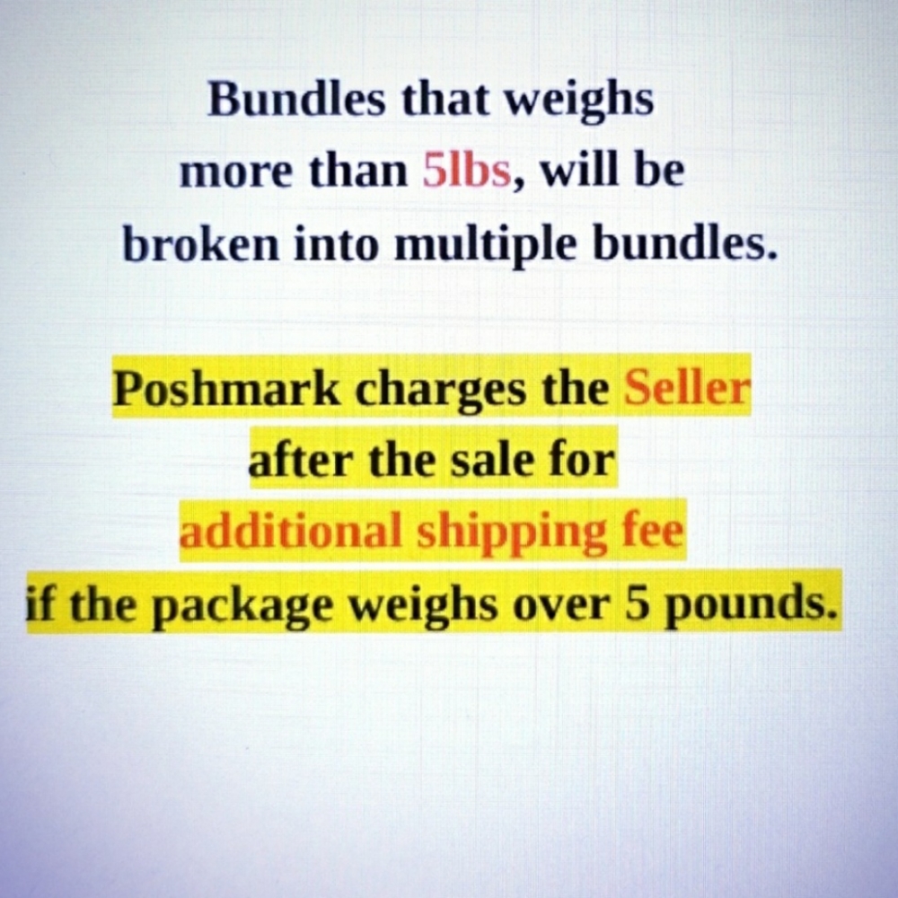 Bundles over 5 lbs incur greater shipping …